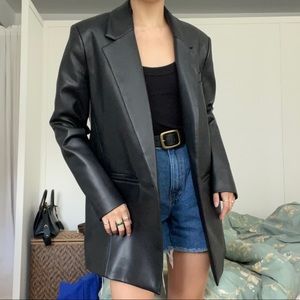 Zara Faux Leather oversized blazer